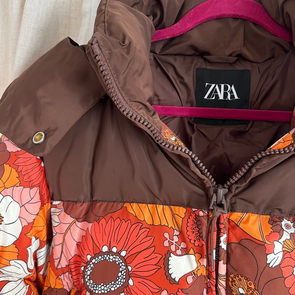 Zara Floral Puffer Jacket - Picture 2 of 4